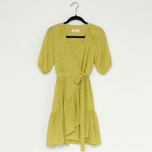 Khara Kapas Gingham Wrap Dress (XS)